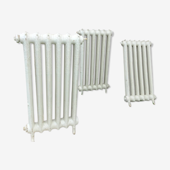 Set of 3 old cast iron flower radiators