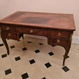 Louis XV period walnut and veneer flat desk