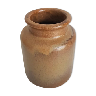 Old brown mustard pot