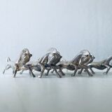 6 knife holders art deco horses