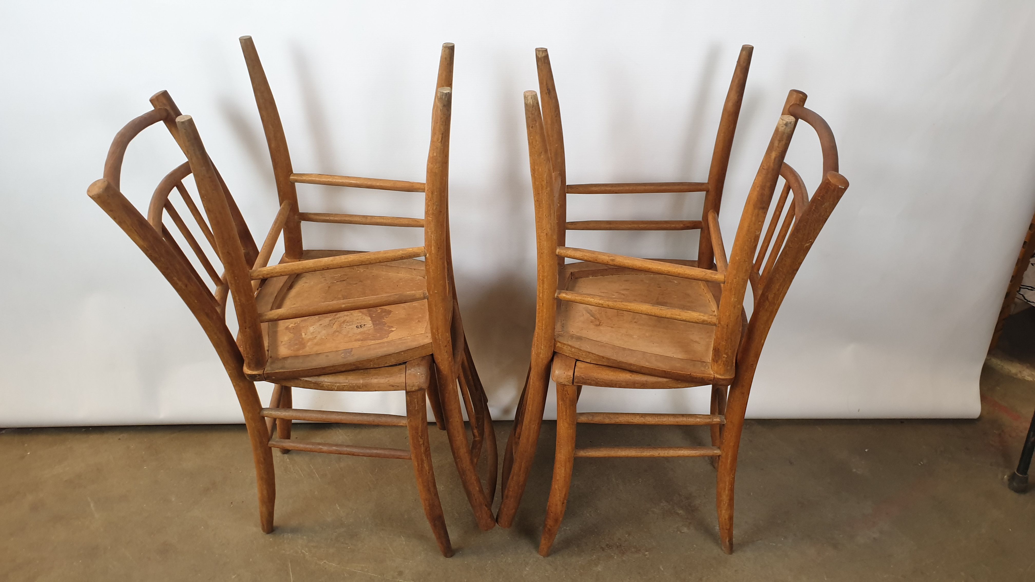 Lot of six chairs Luterma 1900 seat crafted