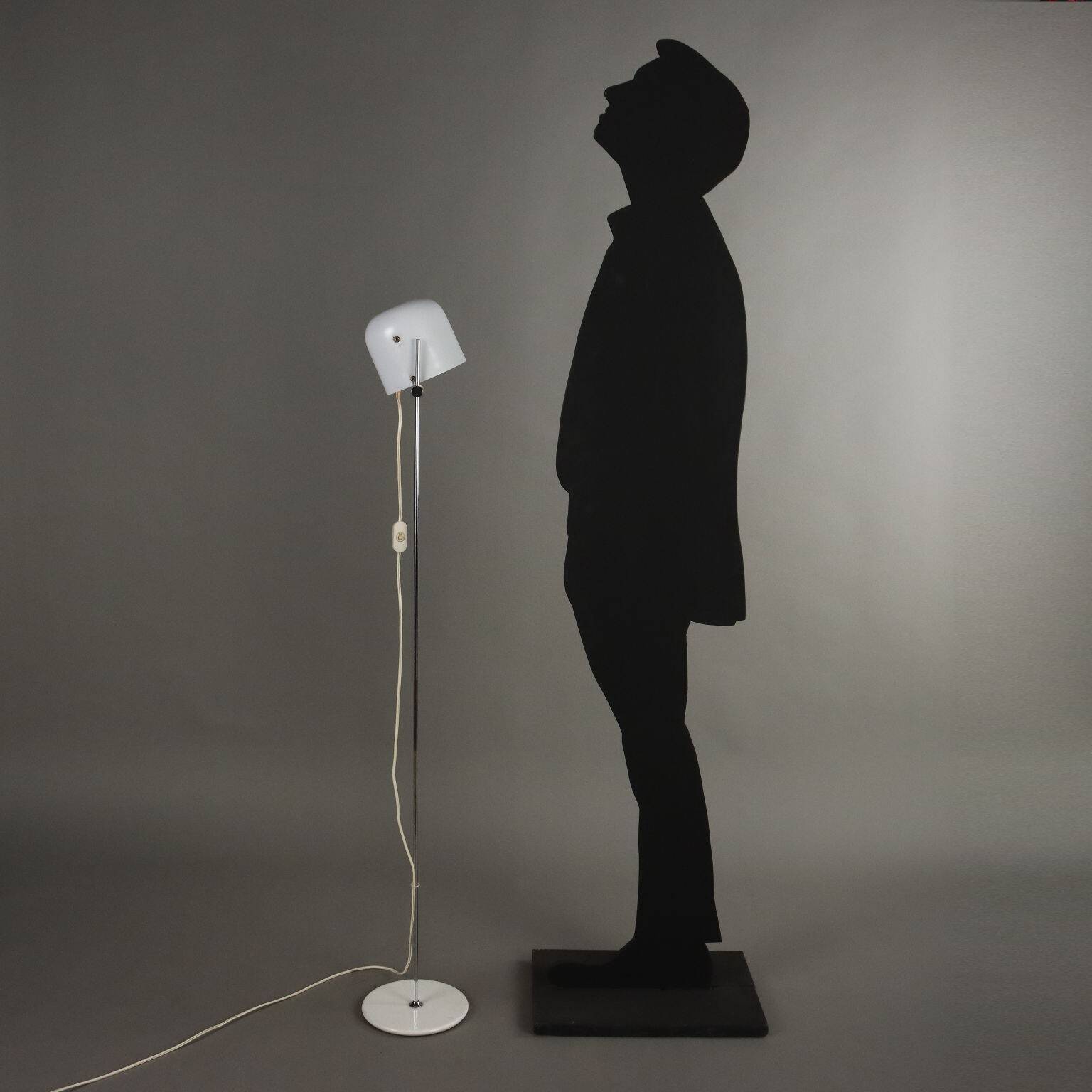 Lampe de table vintage acier aluminium Italie années 1960