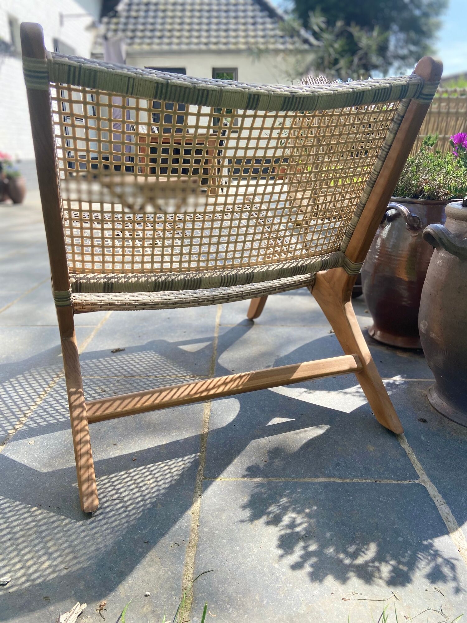 Chair / garden armchair / single-seater in retro rattan