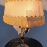 1960 neo-classical bubbly lampshade and fringed lampshade