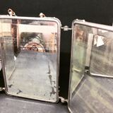 Bevelled triptych barber mirror 57x16cm