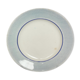 Plat rond ancien Digoin Sarreguemines liseré bleu vichy vintage