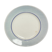 Large Plat Rond Former Digoin Sarreguemines Liseré Bleu Vichy Vintage