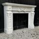 Louis XVI Style Fireplace in White Carrara Marble Circa 1880