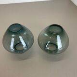 Vintage set of two heart vases turmaline by wilhelm wagenfeld for wmf, 1960s