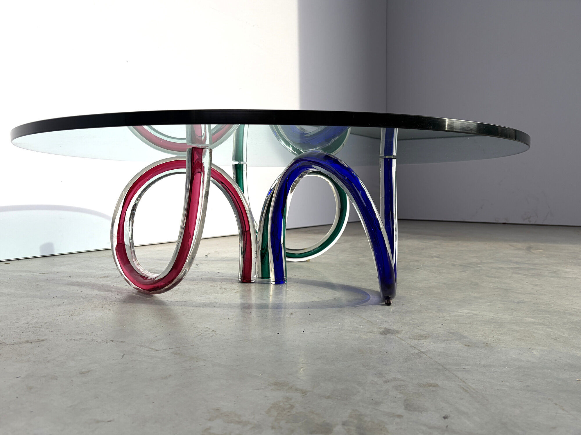 Murano glass coffee table by Maurice Barilone, 1980s