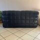 Kashima 2-seater sofa in black leather Michel Ducaroy, 1970