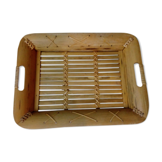 Bamboo and wicker tray