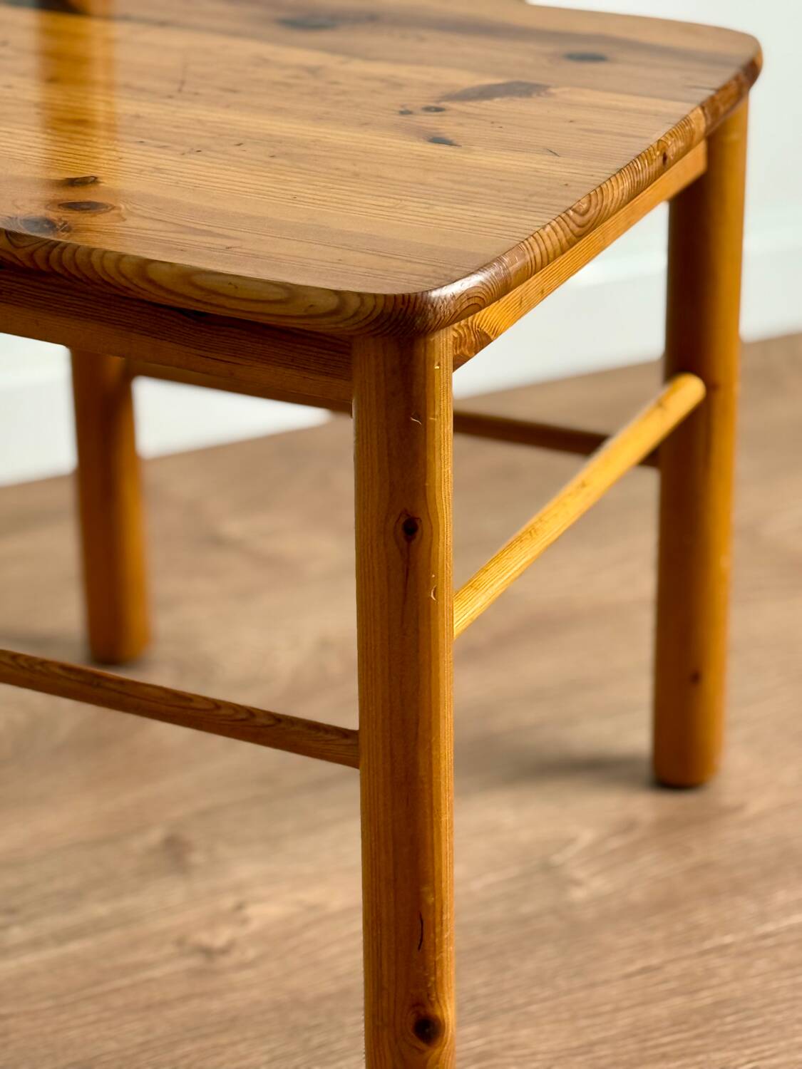 Pair of solid pine chairs, rustic chic feel