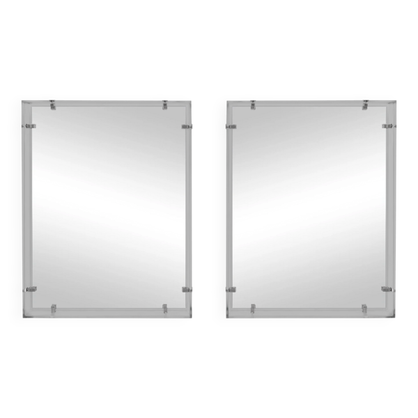 Paire de miroir Italien en verre et miroir