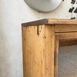 Enfilade de métier en chêne avec portes vitrées