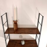 String metal shelf with wood effect