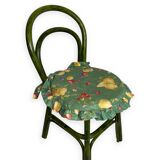 Green rattan wood chairs 1970s