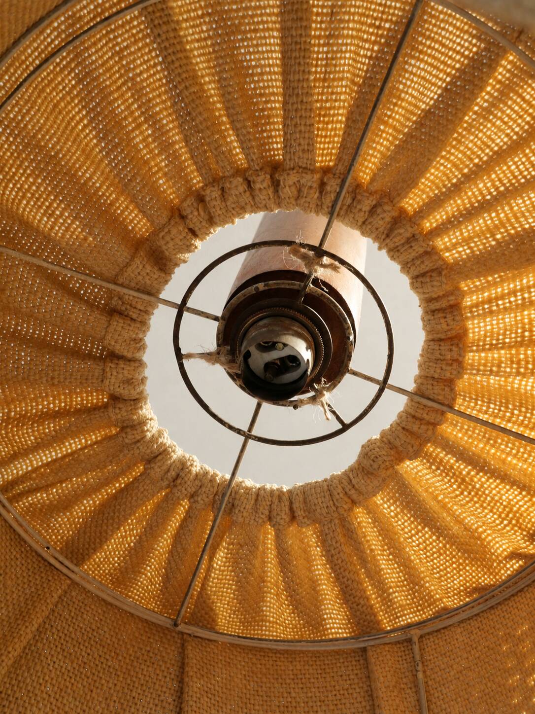 Vintage wooden and fabric suspension