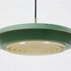 Rare big Lyfa Space Age pendant lamp / Mid-century Danish modern design / 1960s / 1970s / green