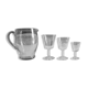 Service of 33 glasses on foot & carafe