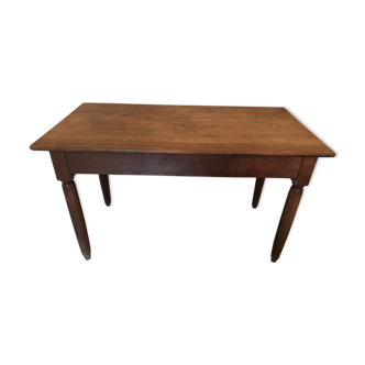Bistro vintage table in blond walnut, 1940-50
