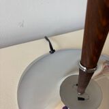 Lampe paquebot, champignon vintage en chrome et bois