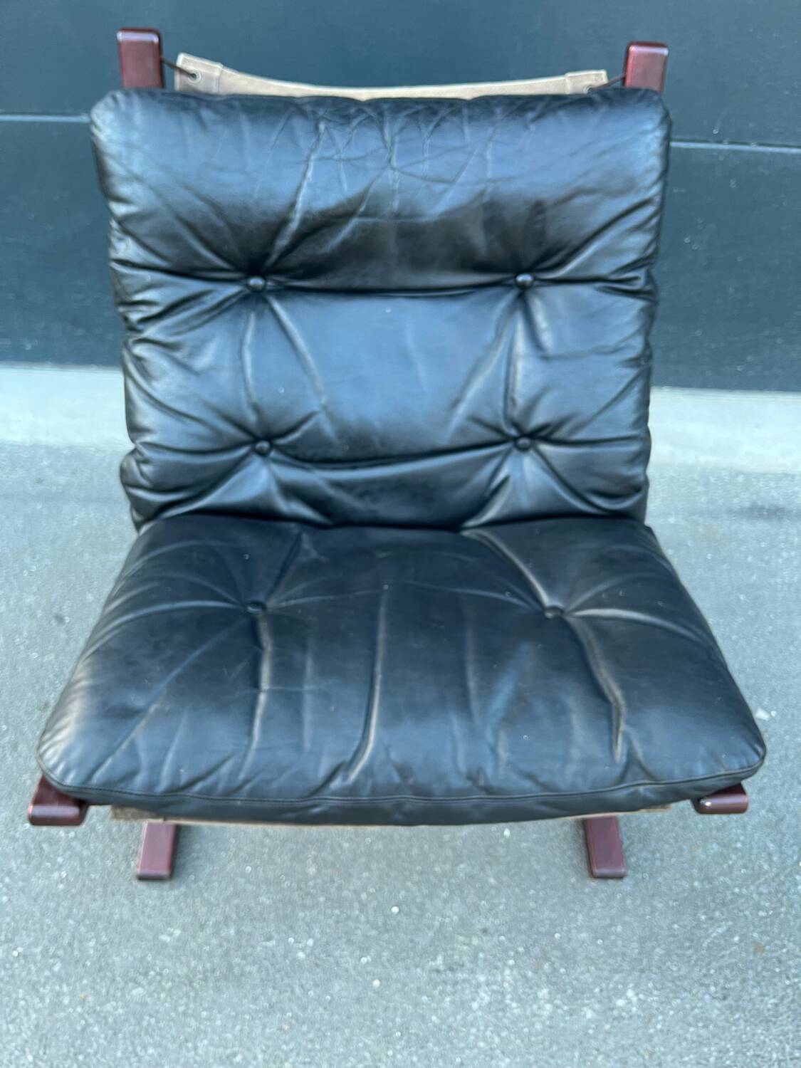 Siesta armchair wood leather year 60