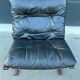 Siesta armchair wood leather year 60