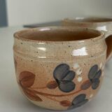 Set of 2 large vintage stoneware mugs from Atelier du Marais – Flower mugs
