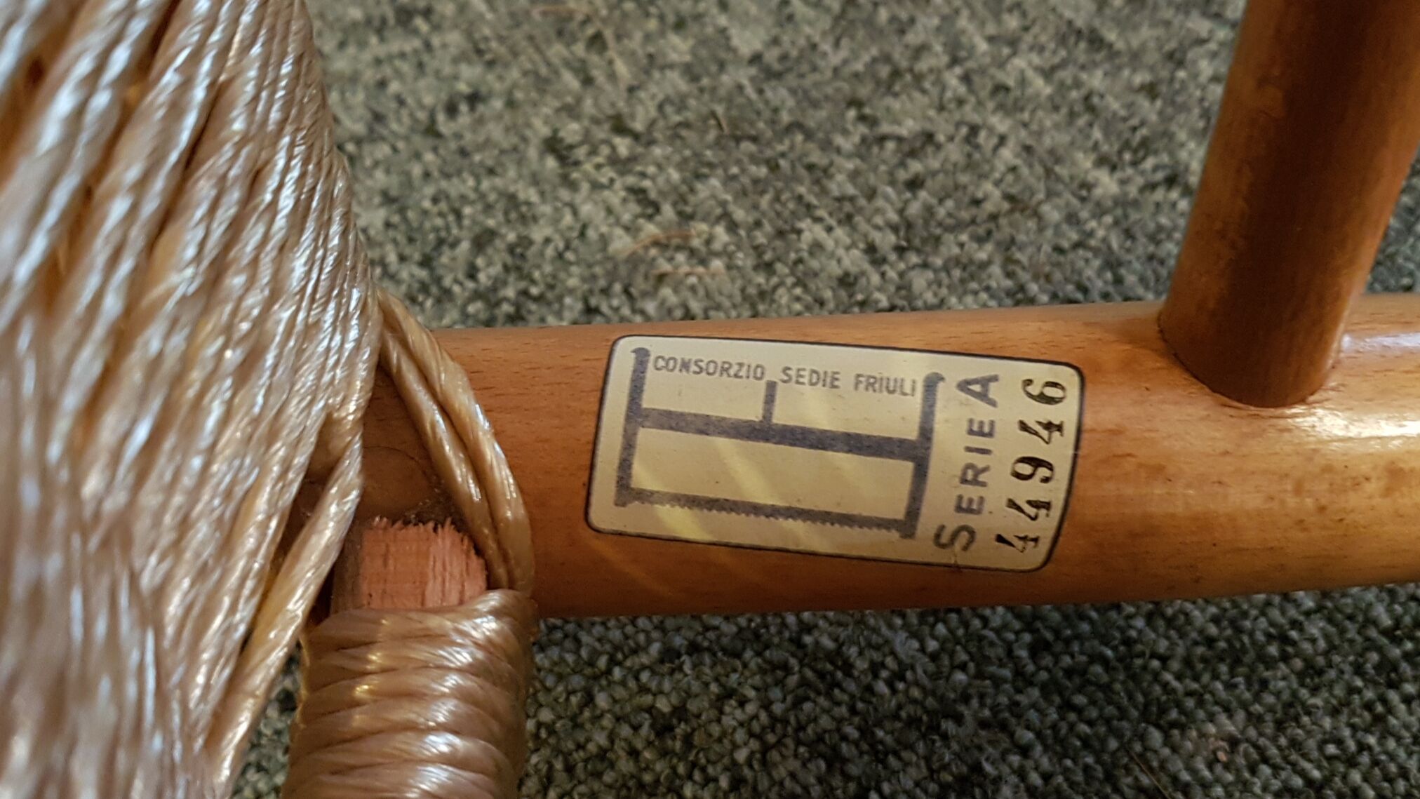 Italian braided rope chair