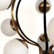 Stilnovo Italian Midcentury Chandelier, Brass & Opaline Glass, 1950s