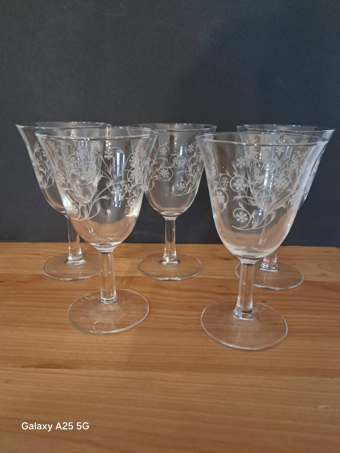 5 water or wine glasses enghien luminarc 50s