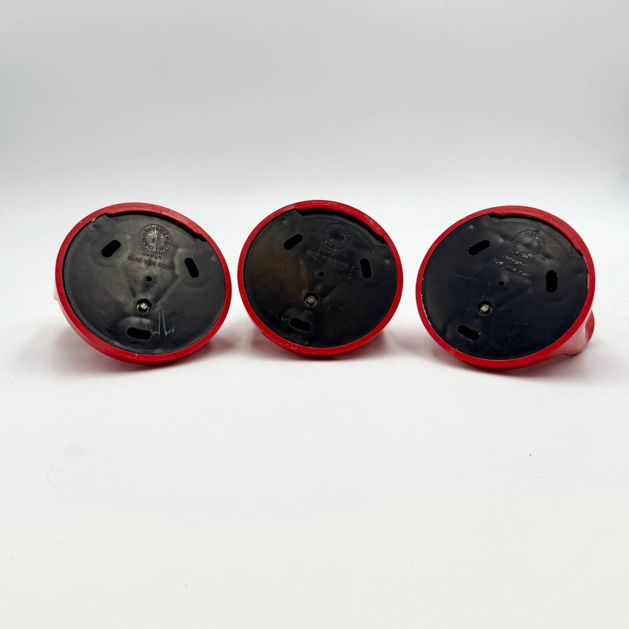 Set of Red Coat Hooks by Olaf Von Bohr for Kartell 1970s