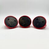 Set of Red Coat Hooks by Olaf Von Bohr for Kartell 1970s