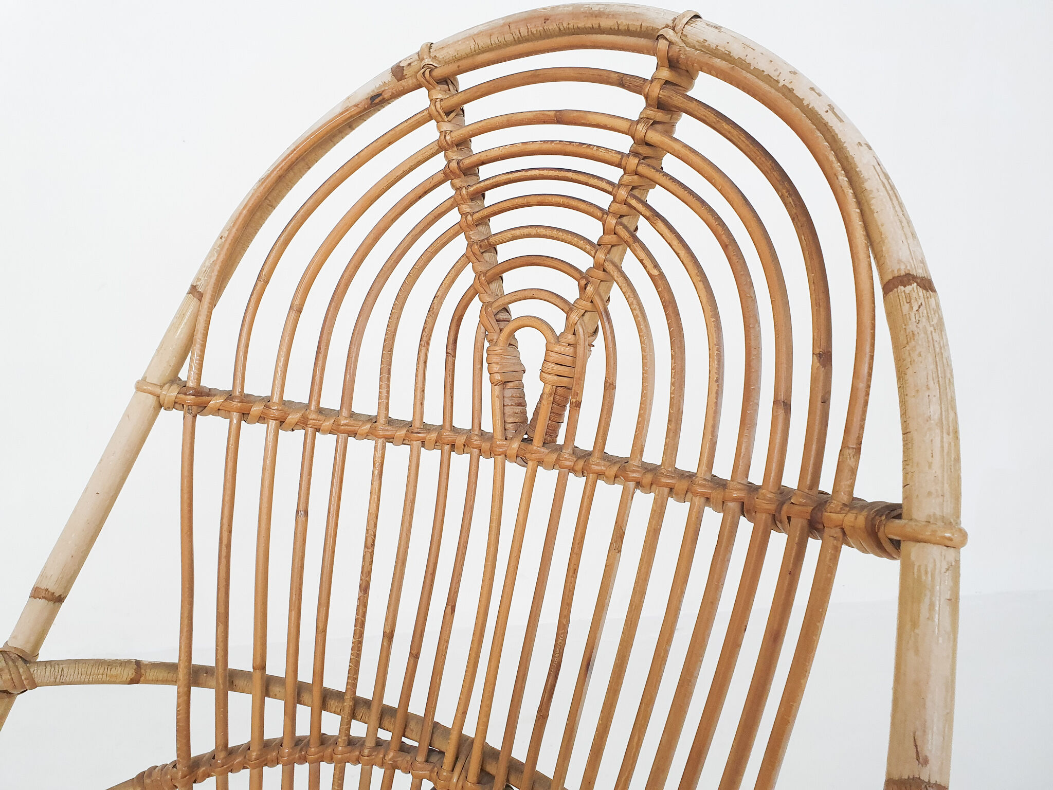 Rohe Noordwolde rattan lounge chair, The Netherlands 1950's