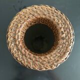 Ceramic and wicker vase