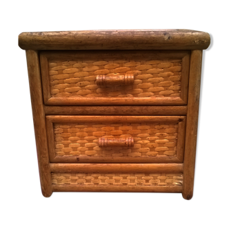 Rattan doll dresser