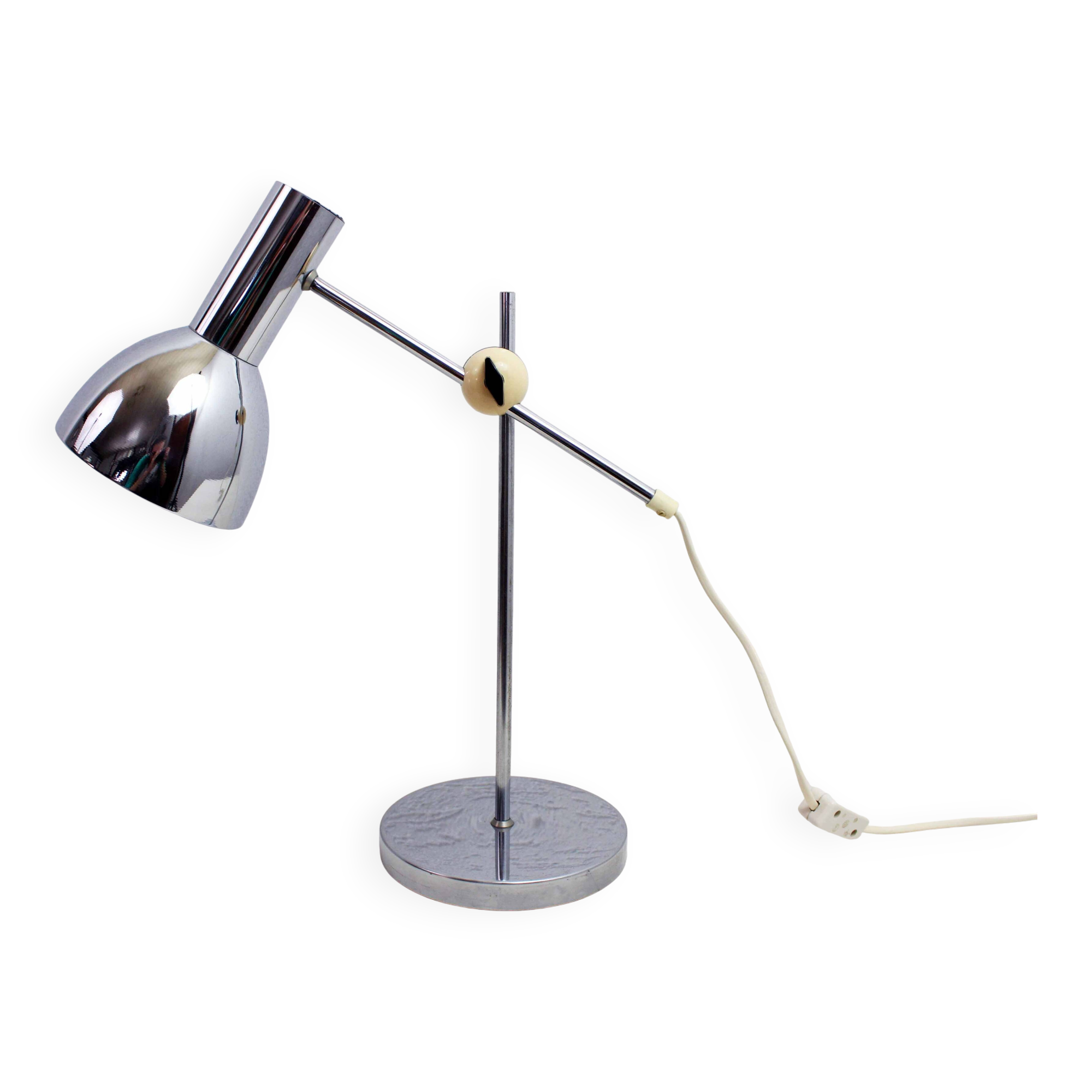 1970s chrome metal desk lamp