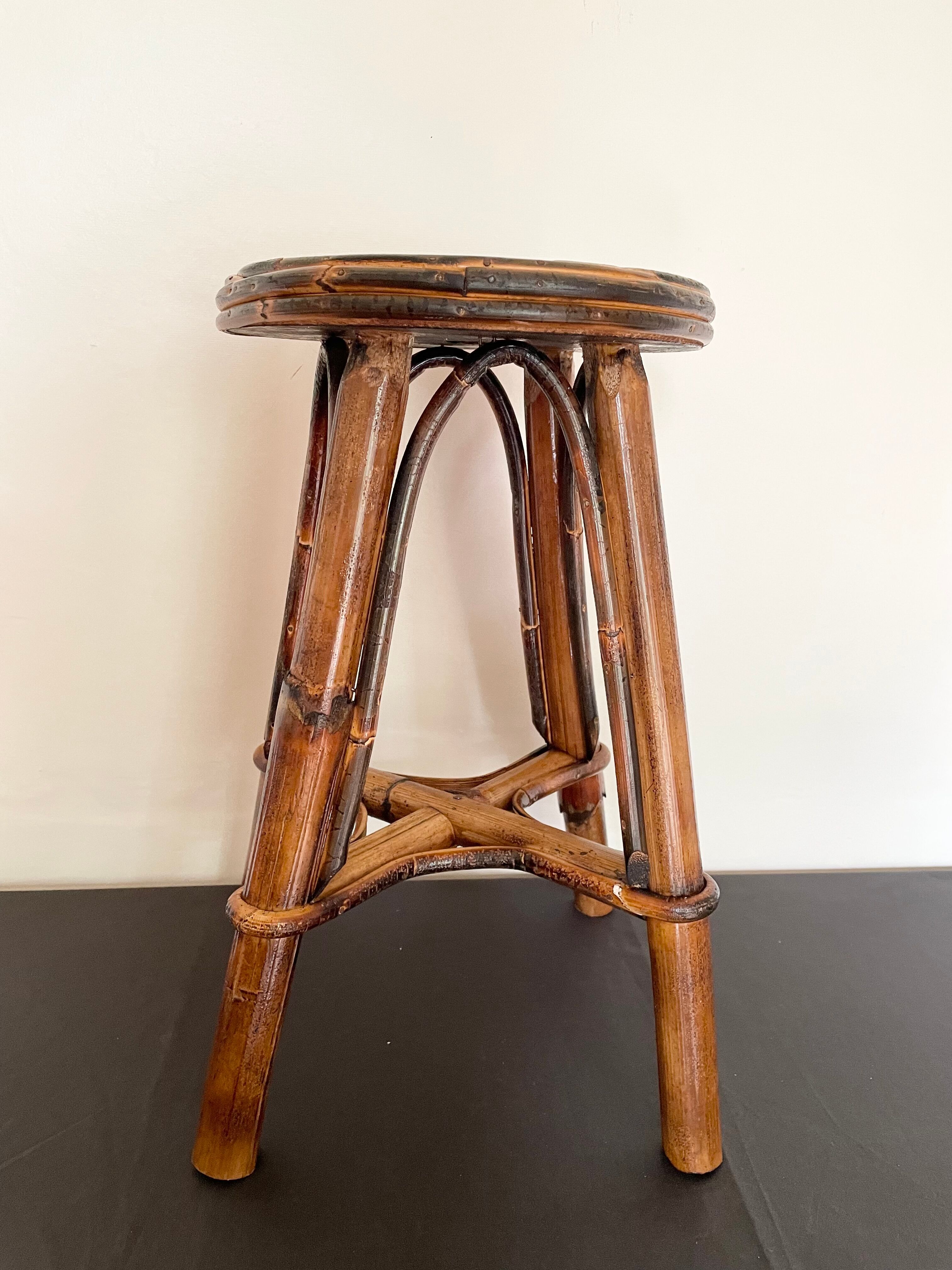 Smoked bamboo stool