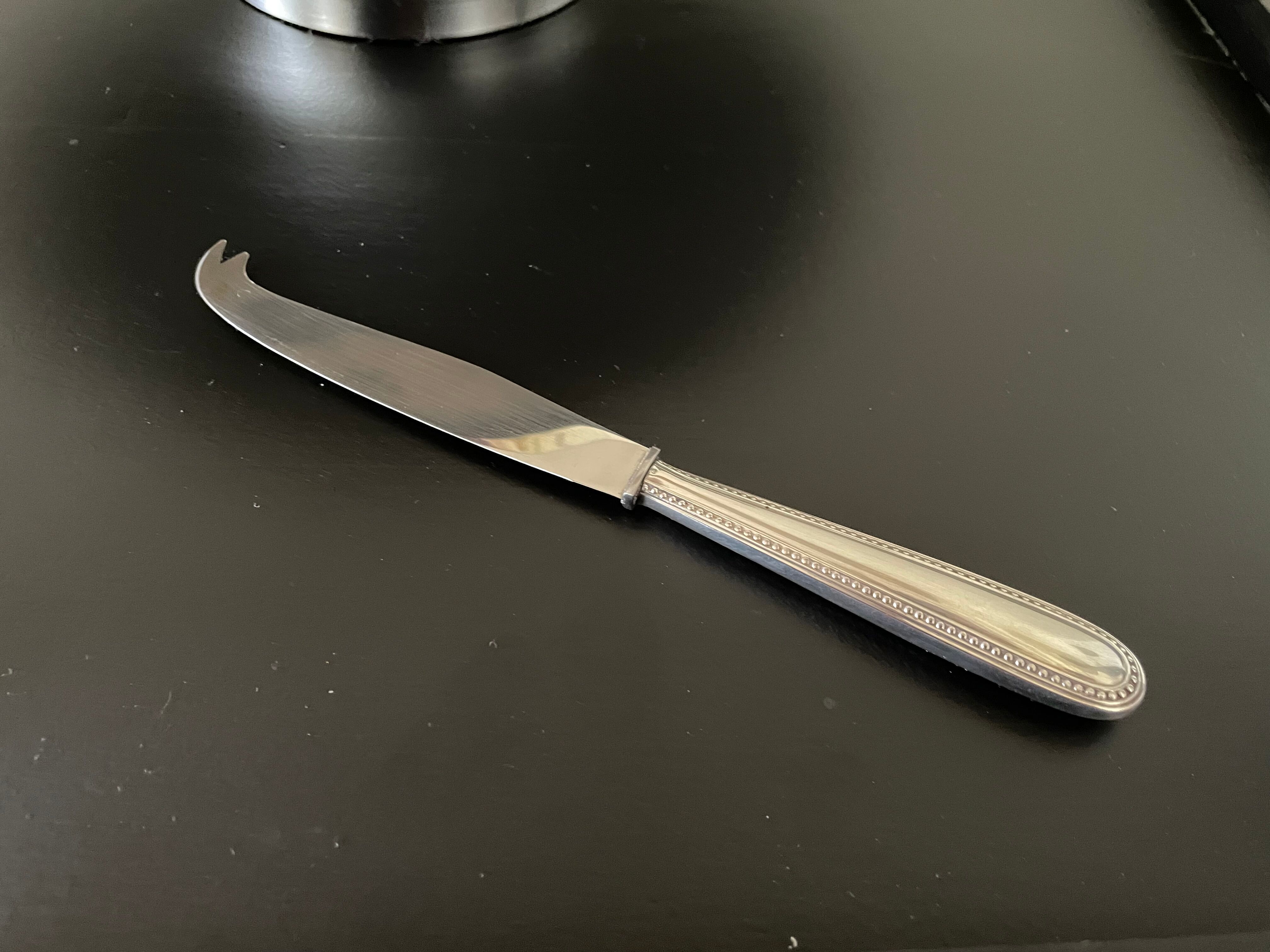 Marble cheese platter and silver metal 1970