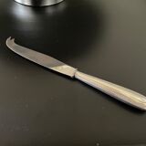 Marble cheese platter and silver metal 1970