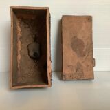 Homemade glazed terracotta candle box