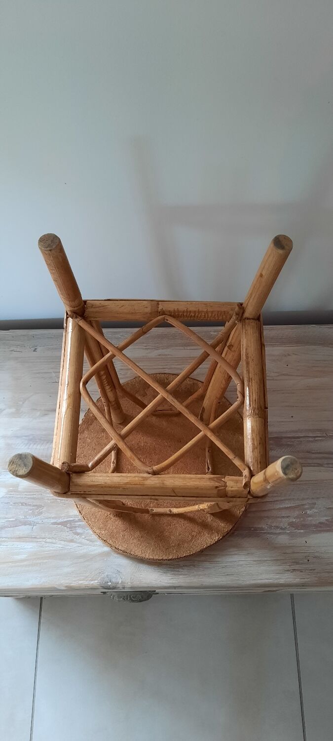 Vintage rattan stool