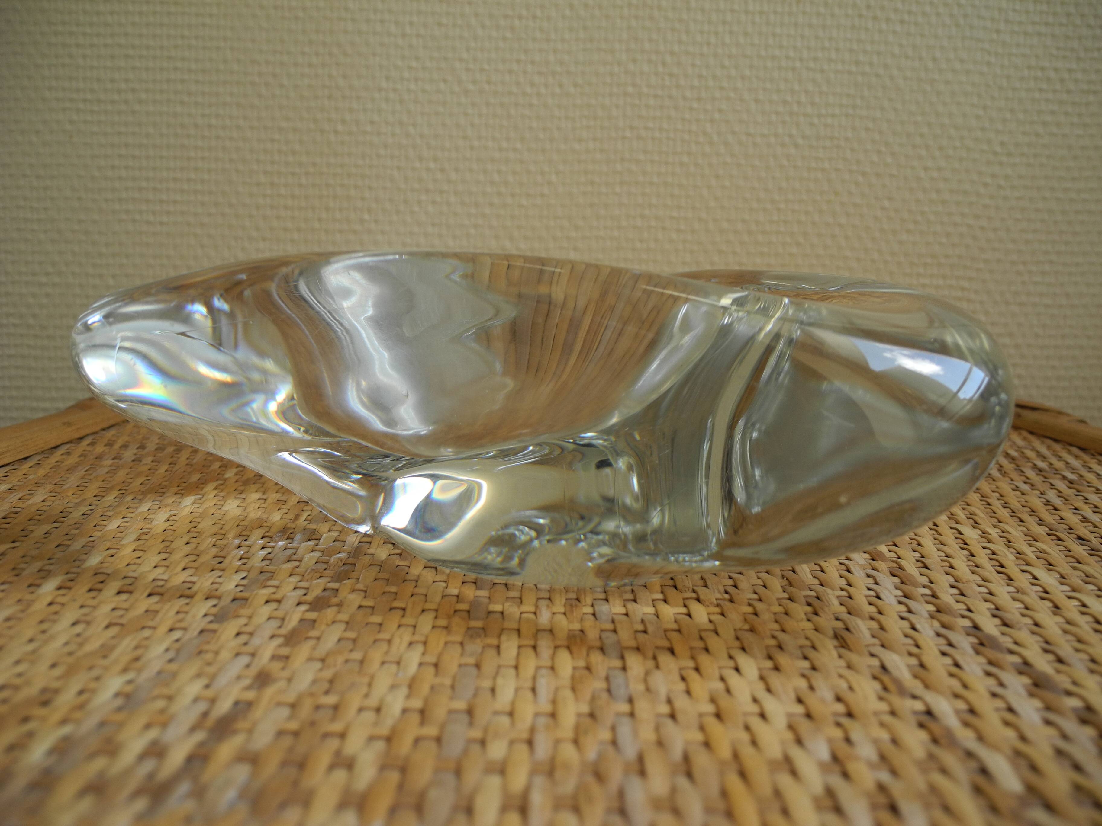Large Saint Louis crystal empty pocket, vintage cut