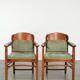 Set of 4 Art Nouveau/Jugendstil dining chairs with suede upholstery