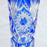 Crystal blue crystal vase from