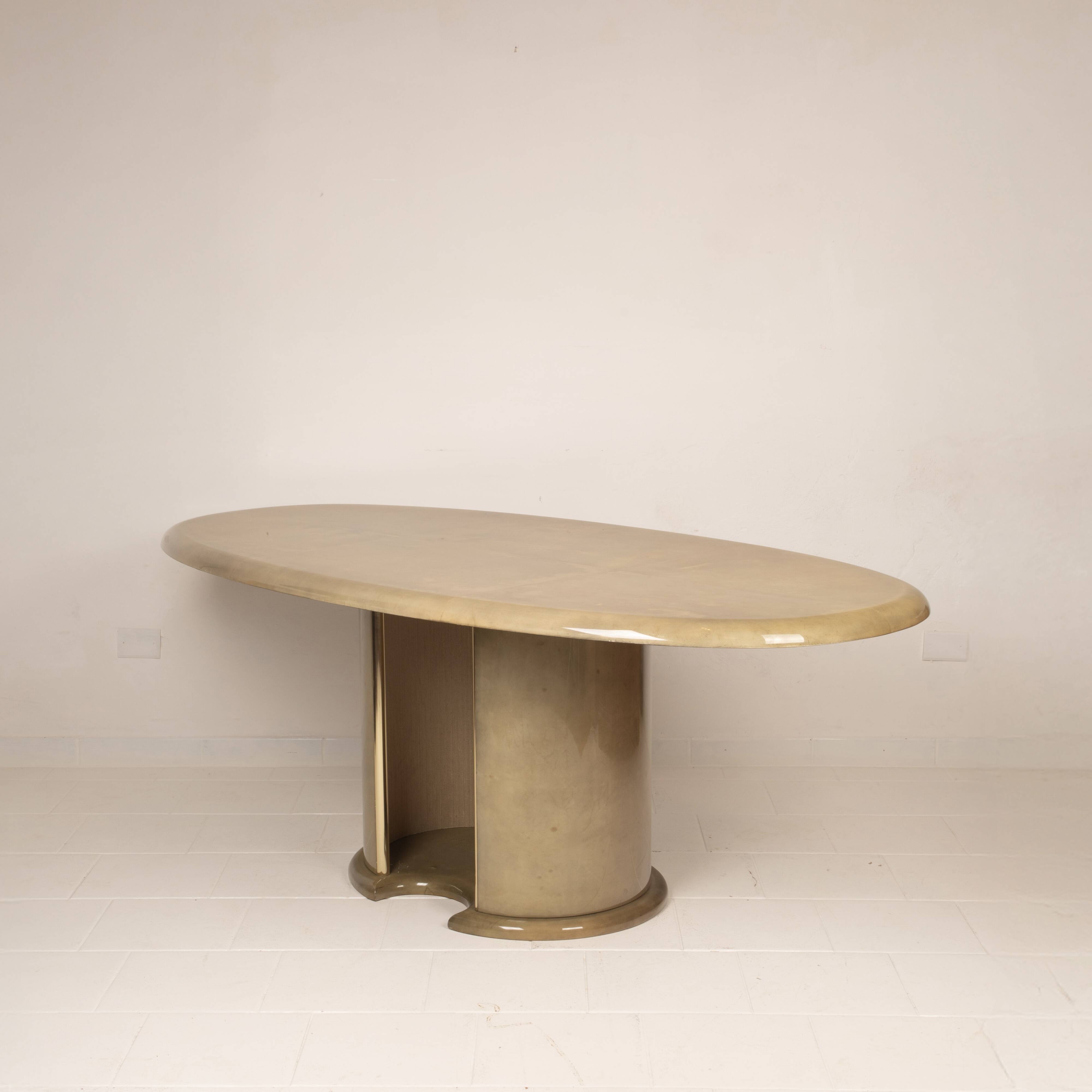 Angelo Mazzola parchment table produced by Ar.Vi Salpol, 1980