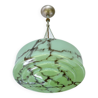 Art Deco Green Glass Pendant Lamp