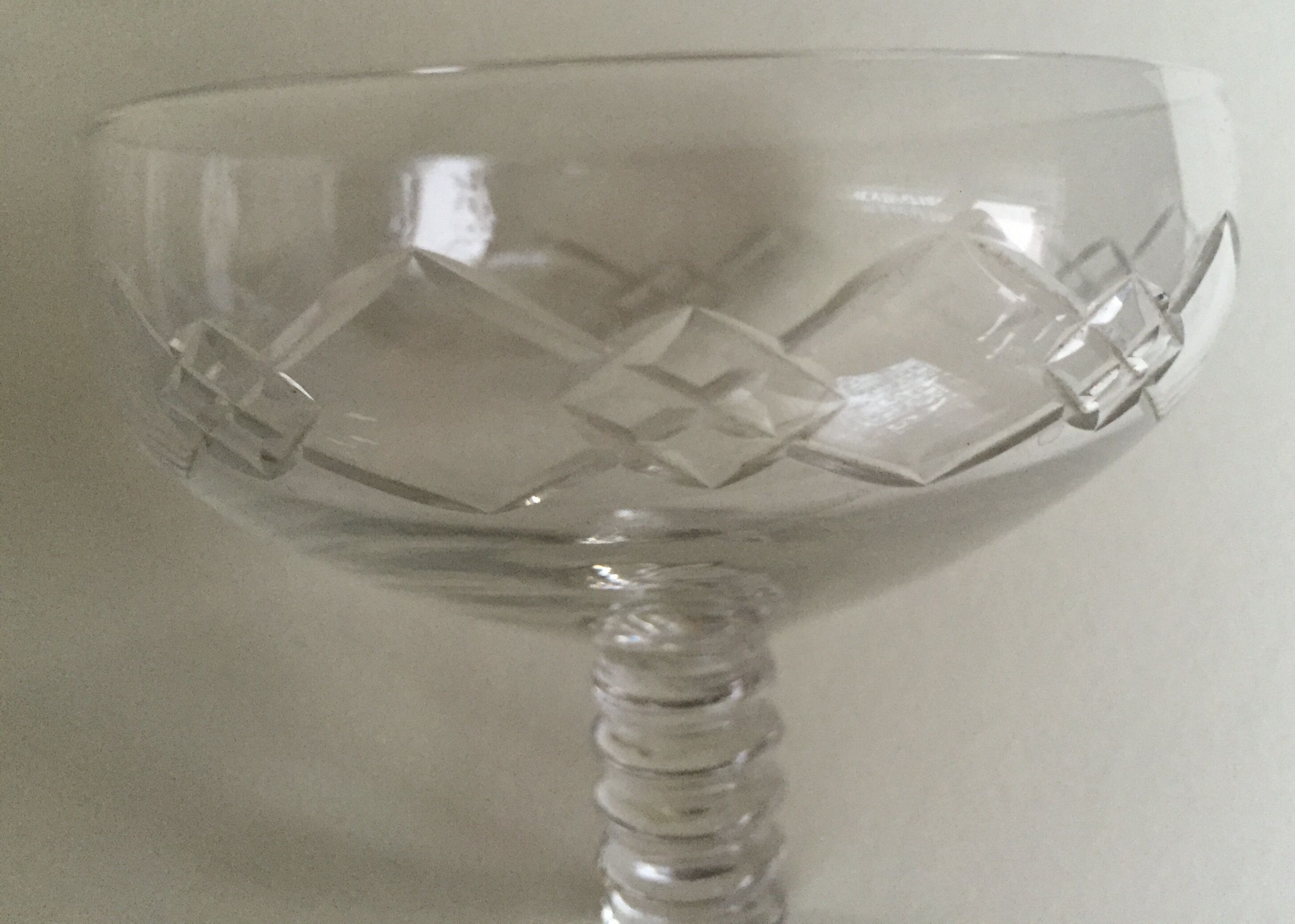 Set of eight champagne glasses