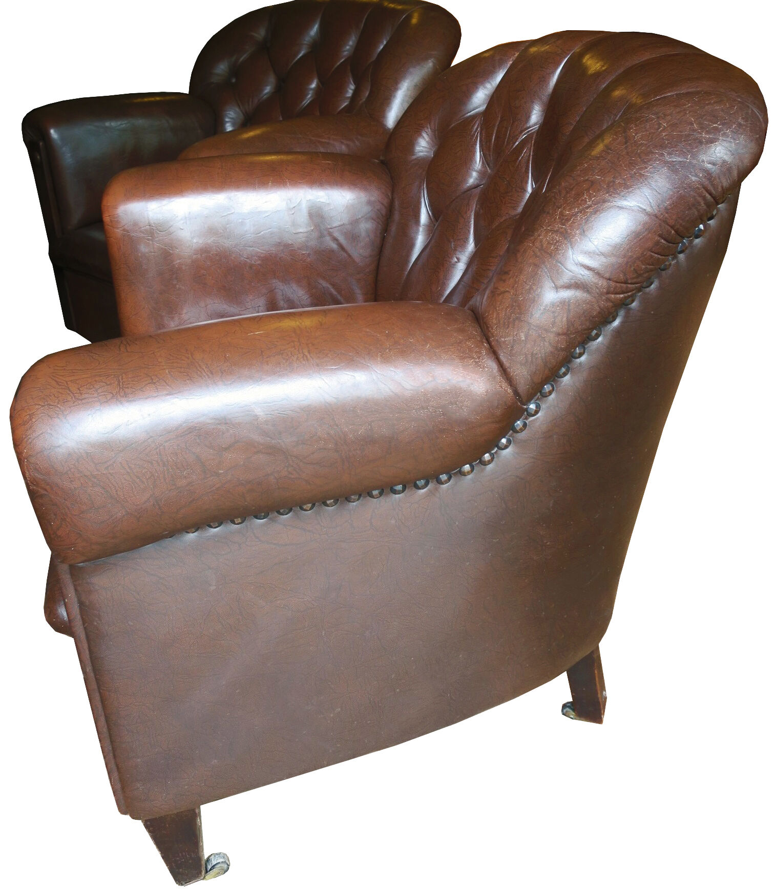 Vintage Dark Brown Leather Club Chair
